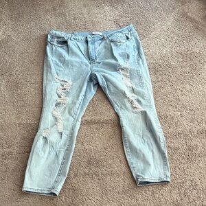 Judy Blue Light Blue Distressed Boyfriend Jeans
